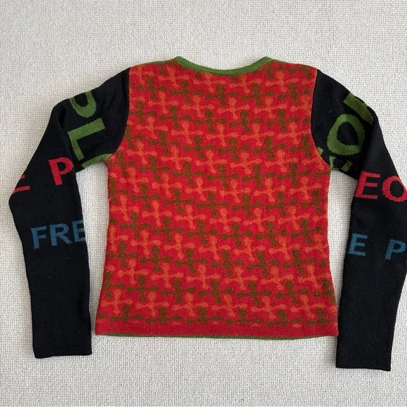 Free People Vintage '90s Sweater Retro Abstract ASO Dawson's Creek